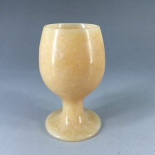 Chinese Ancient M Topaz Hand Carved Jade Cup A01