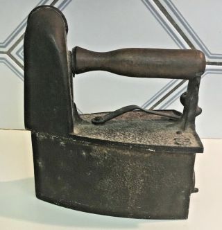 antique 1800 ' s Mondragon coal fired sad Iron with spout 4