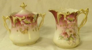 R.  S.  Prussia/germany Saxe Altenburg Antique Porcelain Sugar And Creamer