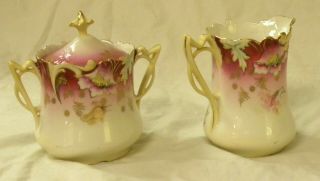 R.  S.  Prussia/Germany Saxe Altenburg Antique porcelain sugar and creamer 3