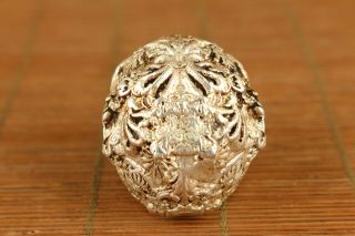 old Copper hand carving skull statue figure hand piece home decoration 3