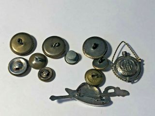 Civil War Buttons and Pin - Company A 5th Michigan Infantry 5