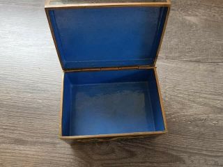 ANTIQUE OLD CHINESE PORCELAIN ENAMEL CLOISONNE DRAGON JEWELRY BRONZE BOX CASKET 8