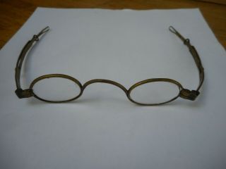 Antique Brass Sliding Temples C.  Y.  & Co Brass Spectacles Eyeglasess Civil War