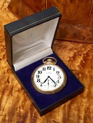 Illinois Bunn Special 60 Hour 21 Ruby Jewels 16s Railroad Pocket Watch 1927,  Box