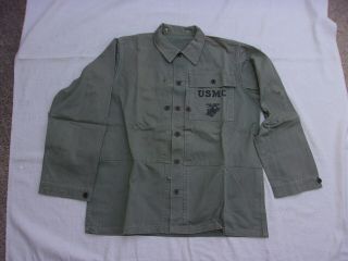 Ww2 Usmc M1944 Hbt Utility/combat Shirt - - Size 38 - - 1945 Date - -