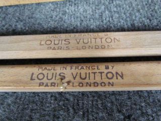5 Antique Signed Louis Vuitton Wood Clothes Pants Hangers For Wardrobe Trunk