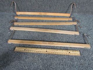 5 antique signed LOUIS VUITTON wood CLOTHES PANTS HANGERS for WARDROBE TRUNK 3