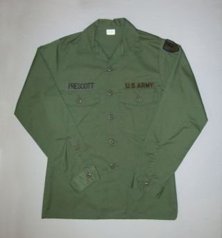 Old Vtg 1982 Post Vietnam War Fatigue Shirt 14.  5x33 Us Army 1980s Og 507 W/patch