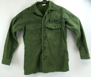 Vintage,  Vietnam War Era,  Us Navy Shirt 14 1/2 X 31 "