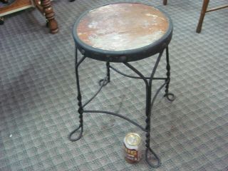 Antique Ice Cream Parlor Stool Wrought Iron Twisted Metal Legs Chair
