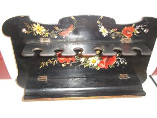 Antique Paper mache Pipe Rack - Poppy & Daisey Design c1880 2