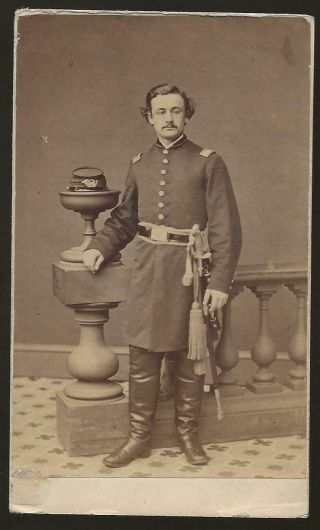 Civil War Cdv Union Capt Gilbert Elliott 102nd Ny Vols,  Killed At Lookout Mtn