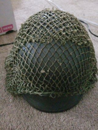 M1 Us Army/usmc Vietnam War Era Helmet With 1969 Liner Plus Mesh Cover