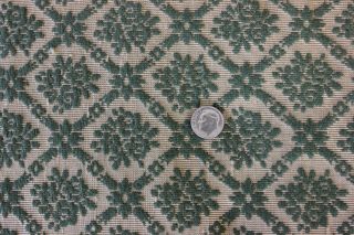 Antique French Victorian Woven Jacquard Small Rose Floral Frame Fabric C1880