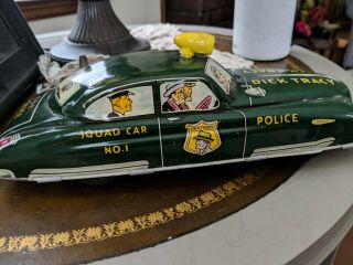 Vintage 1940 ' s Marx Large Dick Tracy Siren Squad Car In GREAT 3