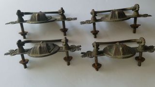 Set of 4 1920s Early Egyptian Revival Cabinet Pulls with Bails & Nuts 2