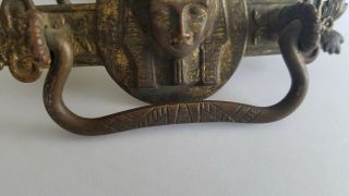 Set of 4 1920s Early Egyptian Revival Cabinet Pulls with Bails & Nuts 3