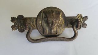 Set of 4 1920s Early Egyptian Revival Cabinet Pulls with Bails & Nuts 4