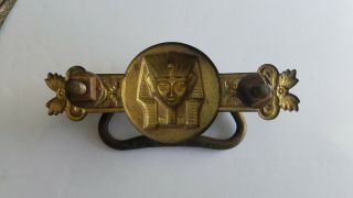 Set of 4 1920s Early Egyptian Revival Cabinet Pulls with Bails & Nuts 7