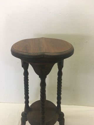 Victorian Carved Hand Made Mahogany WoodOpen Barley Twist Plant Stand Table 2