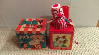 Vintage 1961 Mattel Jack In The Box Clown With Box Nmib