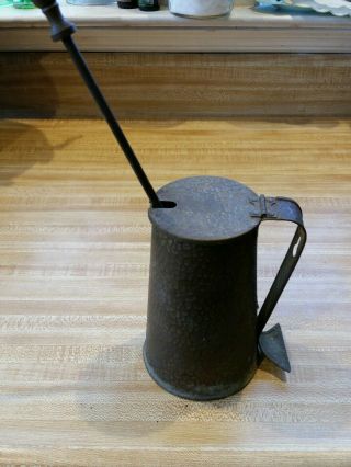 Antique Mayflower Cape Cod Fire Starter Bucket With 12 " Hand Tool Brass Metal