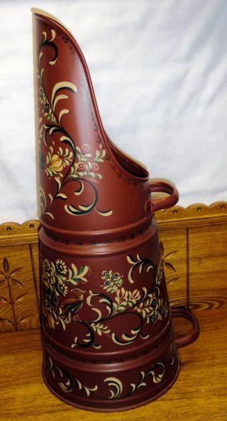 Vintage Toleware Scoop - Use As An Umbrella Stand - 23 "