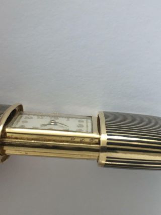 CARTIER ENAMEL 18K SOLID GOLD SLIDE TRAVEL WATCH WITH MOVADO ERMETO 11