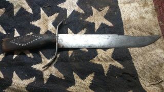 Rare Civil War Style Antique Vintage Confederate Bowie Knife.  Marked Csa.