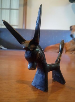 Vintage Walter Bosse Hagenauer Era Brass Donkey Figurine