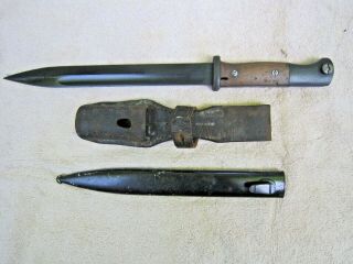 Very Ww2 German Army Bayonet,  Scabbard & Frog - Matching Numbers