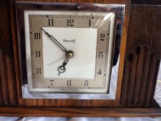 Art Deco Ferranti Wood & Bakelite Electric Mantel Clock - needs rewiring 2