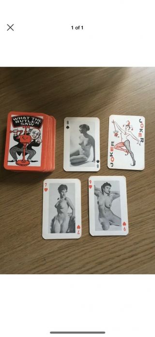 1940/50`s Vintage " Nude Ladies,  What The Butler Saw " Pack Of Playing Cards
