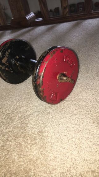 Cast Iron Antique York Dumbbell - Very Rare And Very Collectible
