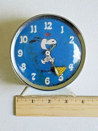 Vintage Equity Snoopy Alarm Clock - Running