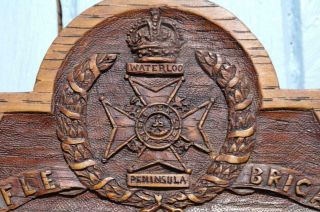 WW1 Riffle Brigade Carved Oak Frame & Photograph ' Officer Kissack,  Windsor ' RARE 5