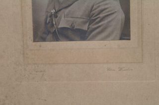 WW1 Riffle Brigade Carved Oak Frame & Photograph ' Officer Kissack,  Windsor ' RARE 8