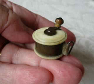 Antique Victorian Fishing Reel Miniature Sewing Tape Measure