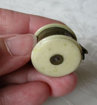 Antique Victorian Fishing Reel miniature sewing tape measure 3