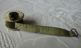Antique Victorian Fishing Reel miniature sewing tape measure 4