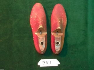 Vintage Pair Wood Size 7 - 1/2 C 600 Gebl Co Industrial Shoe Factory Last Mold 751