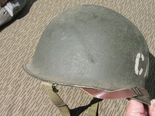 Rare WW2 WWII US Navy Ship Captain ' s Battle Station ' s Helmet M1& Liner 4