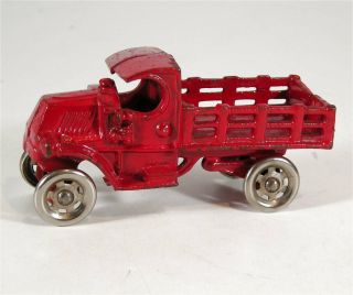 1920s Cast Iron Mack C - Cab Stake Body Truck By Hubley In Red Paint
