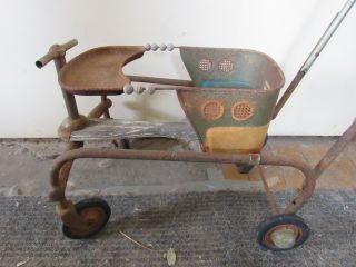 Taylor Tot Stroller Baby Buggy Vintage Mid Century Retro Groovy Org.  Hub Caps " M "