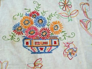 Vintage Antique Hand Embroidered Quilt Top Dated 1871 3
