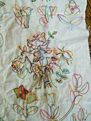 Vintage Antique Hand Embroidered Quilt Top Dated 1871 8
