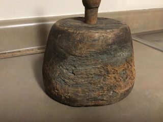 Antique Wood Mallet - BURL - Wooden Wodworking Hammer Primitive Carpenter Tool 2