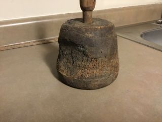 Antique Wood Mallet - BURL - Wooden Wodworking Hammer Primitive Carpenter Tool 3