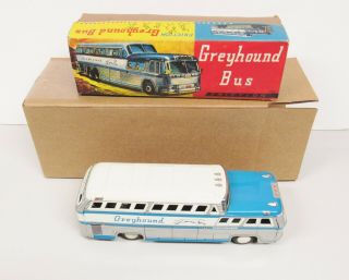 Vintage Greyhound Bus Scenicruiser Tin Friction Toy Japan